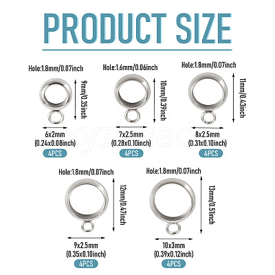 20Pcs 5 Styles 201 Stainless Steel Tube Bails STAS-TADJ0001-04P-1