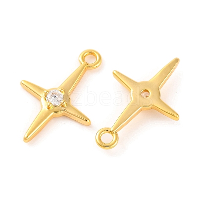 Brass Micro Pave Clear Cubic Zirconia Pendants KK-U017-10D-G-1