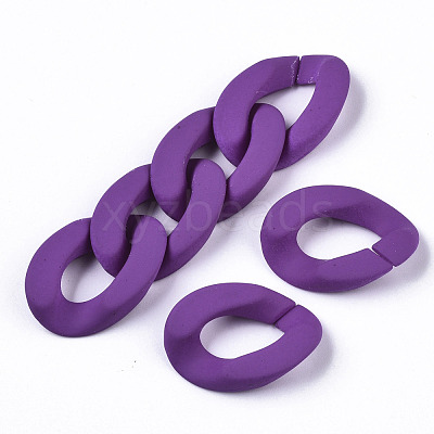Opaque Spray Painted Acrylic Linking Rings OACR-R249-03A-1