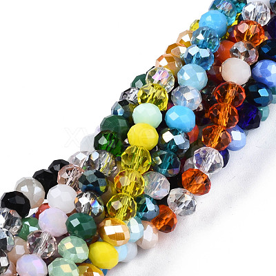 Electroplate Glass Beads Strands EGLA-N002-12J-1