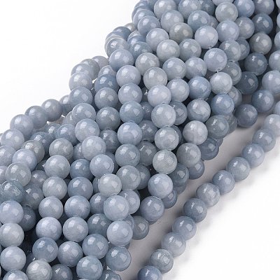 Natural Yellow Jade Beads Strands G-G598-8mm-YXS-18-1