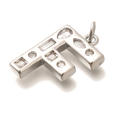 Brass Micro Pave Clear Cubic Zirconia Pendants KK-G521-01P-F-1