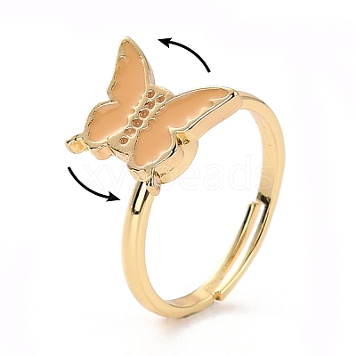 Butterfly Fidget Ring for Anxiety Stress Relief RJEW-P024-01A-1