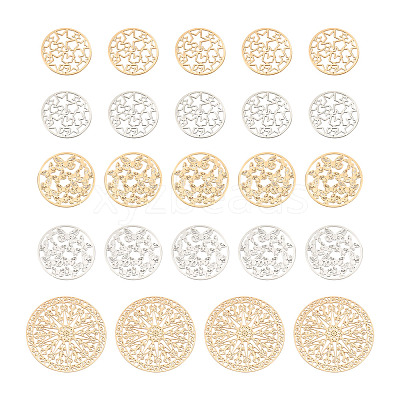 Brass Filigree Joiners Links KKC-FW0001-02-1