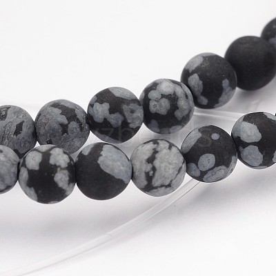 Natural Snowflake Obsidian Gemstone Beads G-J338-03-4mm-1