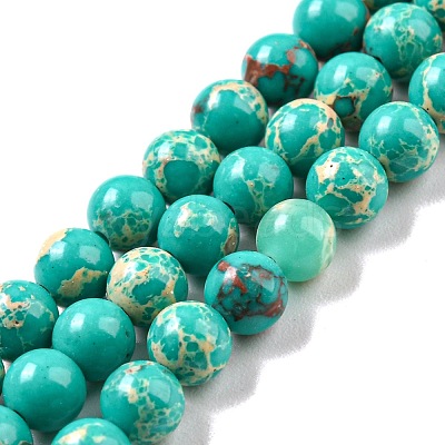 Synthetic Imperial Jasper Dyed Beads Strands G-D077-A01-02O-1