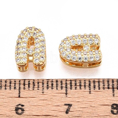 Brass Micro Pave Clear Cubic Zirconia Beads KK-T071-17G-A-1