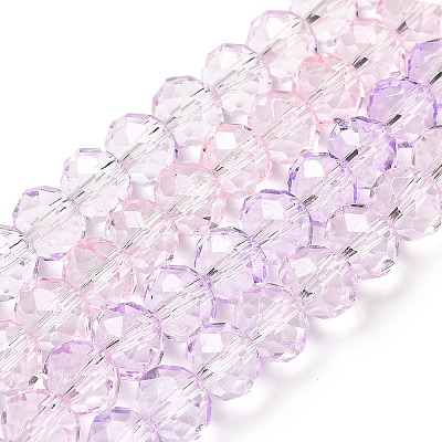 Transparent Painted Glass Beads Strands DGLA-A034-T6mm-A05-1