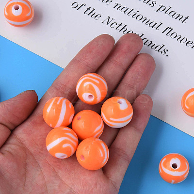 Opaque Striped Acrylic Beads MACR-S373-27B-04-1
