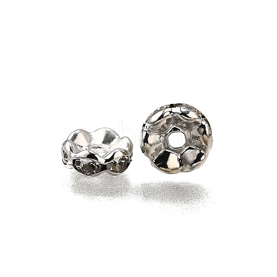 Brass Grade A Crystal Rhinestone Spacer Beads RB-A006-8MM-N-1