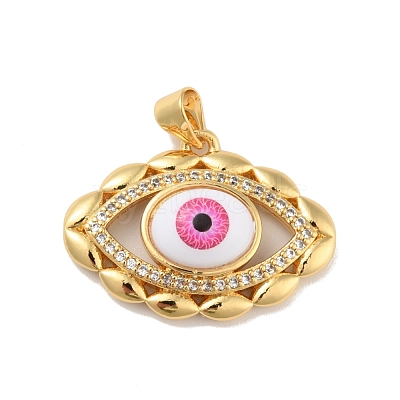 Brass Micro Pave Cubic Zirconia Pendants KK-B059-44G-1
