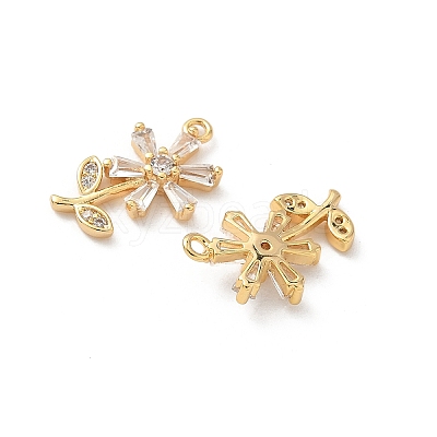 Brass Micro Pave Cubic Zirconia Pendants KK-C099-02G-03-1
