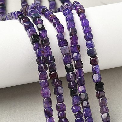 Natural Dragon Veins Agate(Dyed & Heated) Beads Strands G-G177-E19-03-1