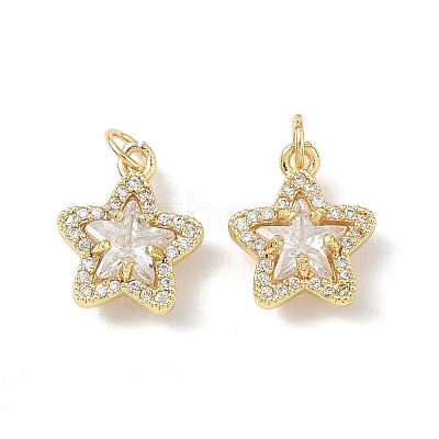 Brass Micro Pave Clear Cubic Zirconia Charms CU-CBA9FFD-07G-1