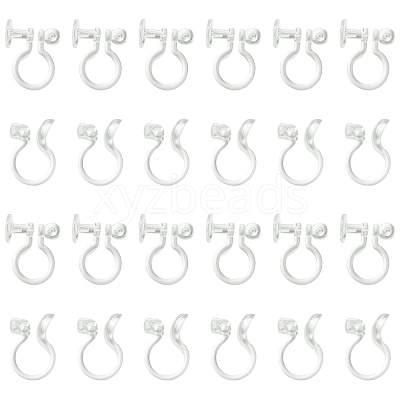 20Pcs 2 Styles Plastic Clip-on Earring Converters Findings KY-FS0001-27-1