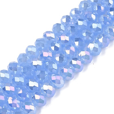 Electroplate Glass Beads Strands EGLA-A044-J8mm-B03-1