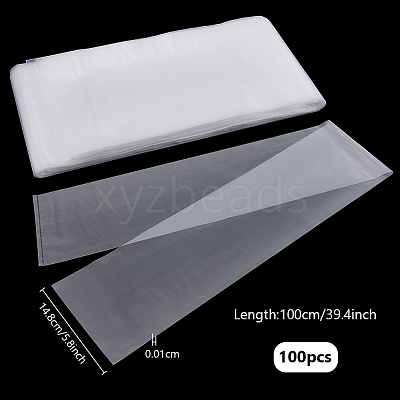 100Pcs Rectangle PE Plastic Film Storage Bags ABAG-WH0038-81A-1