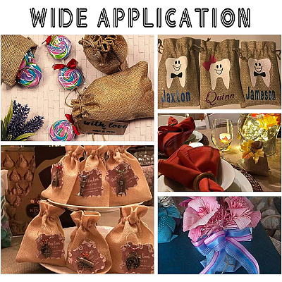 Burlap Packing Pouches Drawstring Bags ABAG-BC0001-15-1