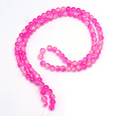 Baking Paint Crackle Glass Beads Strands X-CCG-S001-10mm-09-1