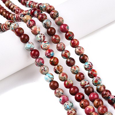 Natural Imperial Jasper Beads Strands G-N342-63H-1