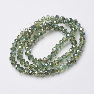 Electroplate Transparent Glass Beads Strands X-EGLA-A034-T4mm-S11-1
