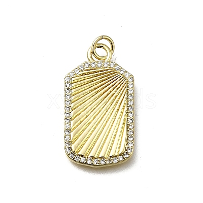 Brass Micro Pave Cubic Zirconia Pendants X-KK-C090-16G-1