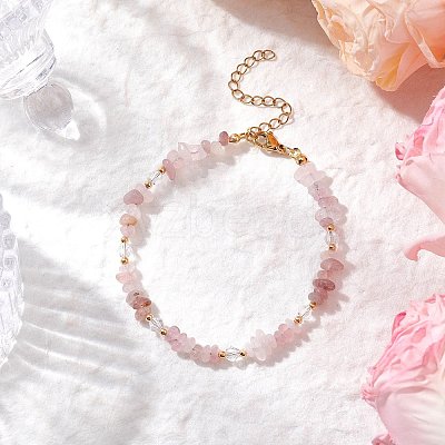 Natural Quartz Chip Beaded Bracelets for Women BJEW-JB11742-01-1