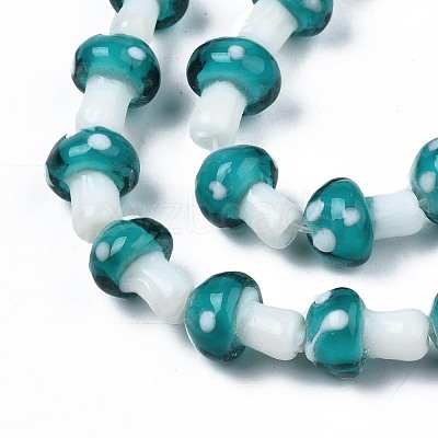Mushroom Handmade Lampwork Beads Strands LAMP-R116-25-1