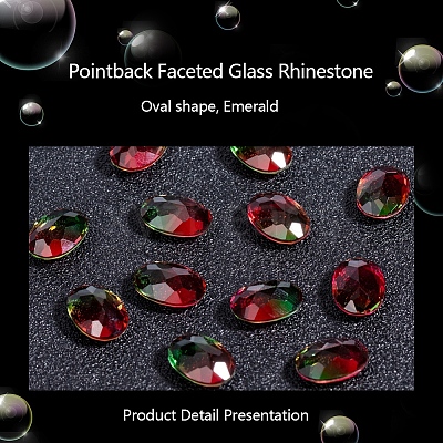 Pointed Back Glass Rhinestone Cabochons RGLA-OC0001-03B-1