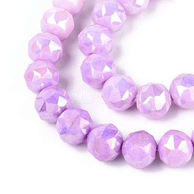 Anti-Tarnish Electroplate Glass Beads Strands X-GLAA-N010-10mm-07-1