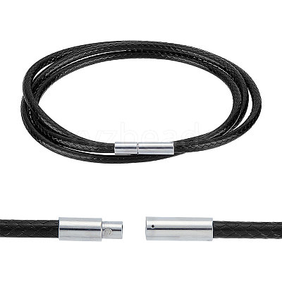 Braided Waxed Polyester Round Cords FIND-WH0136-59B-01-1