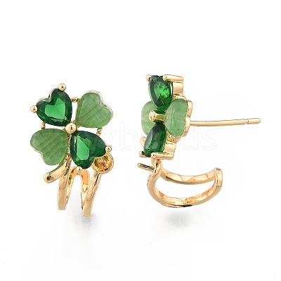 Brass Stud Earring Findings KK-N216-533-1