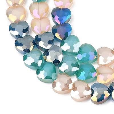 Electroplate Transparent Glass Beads Strands GL-CBADAFE-01J-1