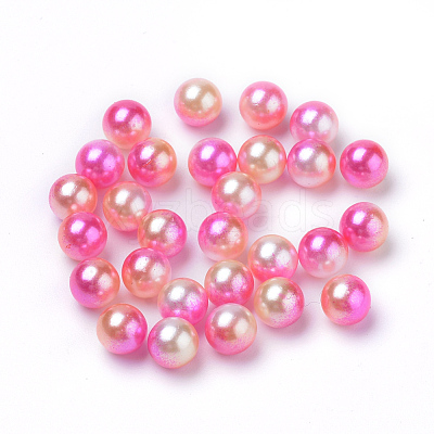 Rainbow Acrylic Imitation Pearl Beads OACR-R065-6mm-04-1