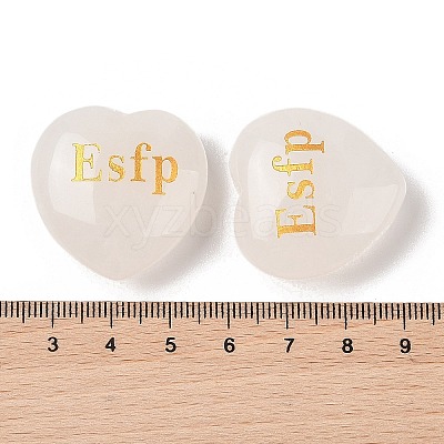 Natural Quartz Crystal Heart Engraving MBTI Figurines Statues for Home Office Desk Decorations G-K353-05K-1