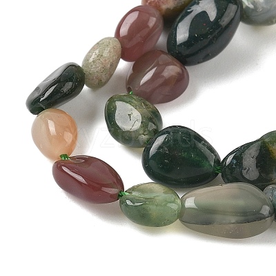 Natural Indian Agate Nuggets Beads Strands G-J335-02-1