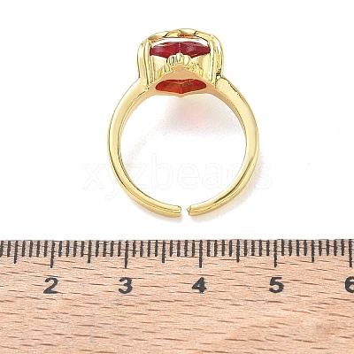Brass & Glass Cuff Open Rings for Women KK-CBA760A-01C-G-1