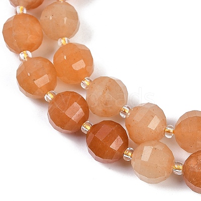 Natural Red Aventurine Beads Strands G-G182-B14-05-1