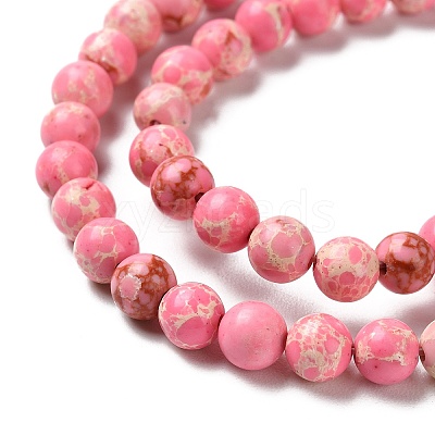 Synthetic Imperial Jasper Dyed Beads Strands G-D077-A01-01F-1