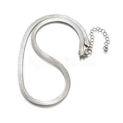 Non-Tarnish 201 Stainless Steel Herringbone Chain Necklaces X-NJEW-M187-06P-1