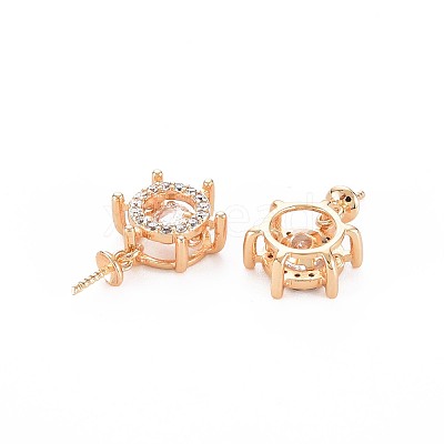 Brass Micro Pave Clear Cubic Zirconia Peg Bails Pendants KK-S364-071-1