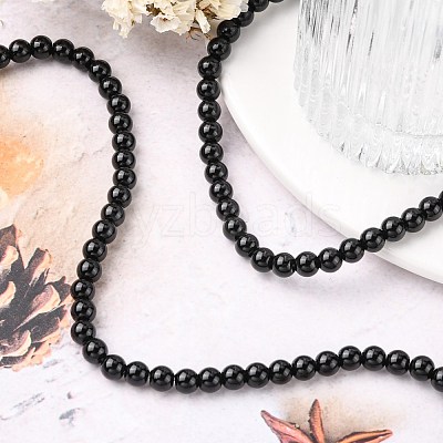 Synthetic Black Stone Beads Strands X-GSR6mmC044-1