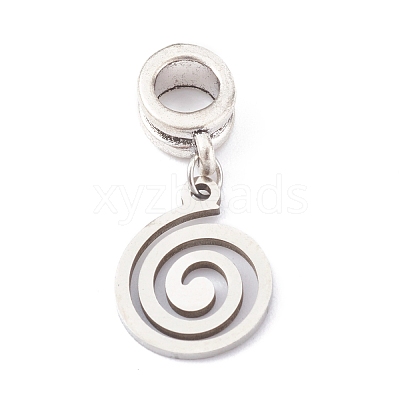 304 Stainless Steel European Dangle Charms PALLOY-JF00624-03-1