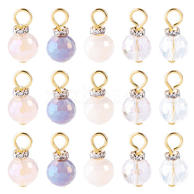25Pcs Electroplate Glass Charms PALLOY-TAC0314-1