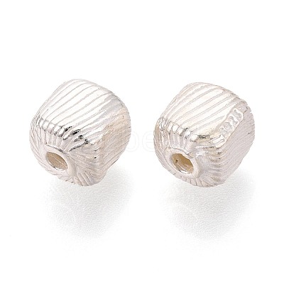 925 Sterling Silver Corrugated Beads STER-N016-126S-1