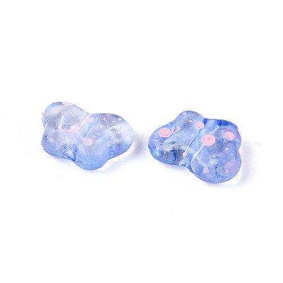 Spray Painted Transparent Acrylic Beads OACR-N149-01B-1