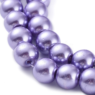 Baking Paint Pearlized Glass Pearl Round Bead Strands HY-Q330-8mm-27-1