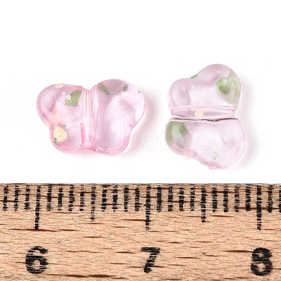 Spray Painted Transparent Acrylic Beads OACR-N149-01G-1