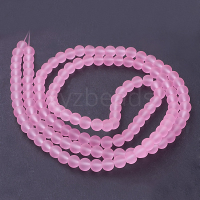 Baking Paint Transparent Glass Bead Strands GLAA-S031-6mm-20-1