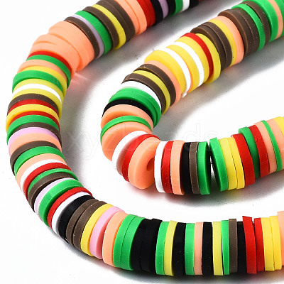 Handmade Polymer Clay Beads Strands CLAY-R089-8mm-149-1
